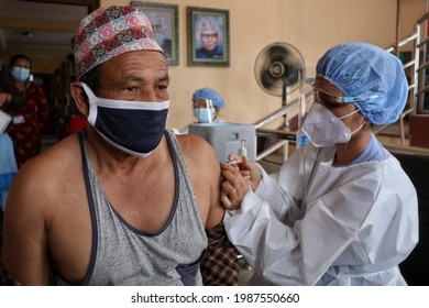 Nepal Government Starts Inoculation Drive Targeting Sexagenarians After China Grants One Million Dosage Of Vero Cell, Anti- COVID19 Vaccines From 8th June, 2021 In And Around Kathmandu.