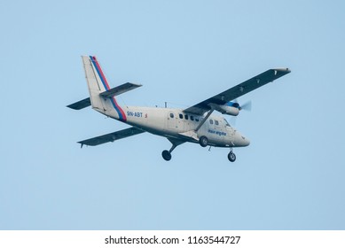 Nepal Local Airlines Airplane After Take-off In Pokhara. Captured In Nepal, Summer 2018