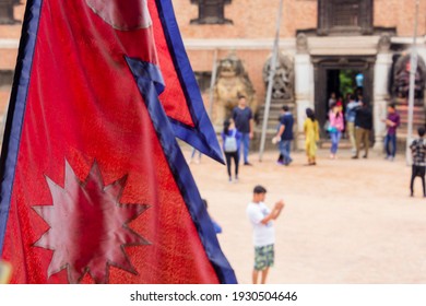 Nepalese Flag At Durbar Square Bakthapur