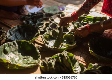 Nepalese Leaf Plates For Tihar Religious Festival