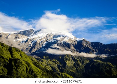 Nepali landscape mountain view upper manang