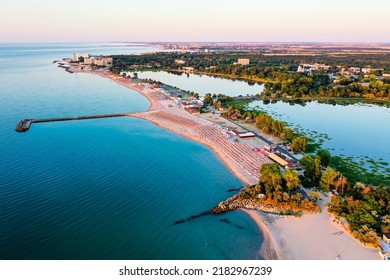 Neptun, Romania. Aerial view of the summer resort on the Romanian Black Sea.