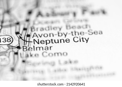 Neptune City. New Jersey. USA On A Geography Map