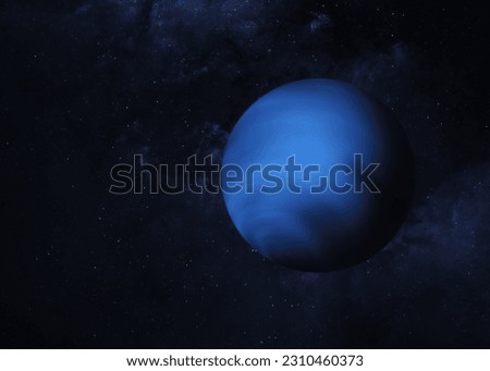 Neptune - is the eighth from the Sun solar system planet. Galaxy, stars and planet Neptune. Planet Neptune in the starry sky of Solar System. High quality image. This image elements furnished by NASA.