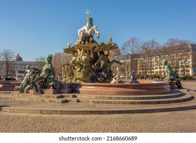 Neptune Fountain In Berlin, The Capital And Largest City In Germany