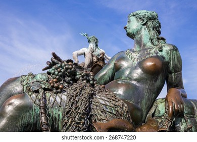 Neptune Fountain On The Alexanderplatz In Berlin