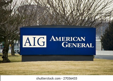 NEPTUNE, NJ - MARCH 20: AIG Sign In Front Of The AIG Building In Neptune, NJ On March 20, 2009. AIG Has Taken $170 Billion In Federal Bailout Funds But Paid Out Millions In Executive Bonuses.