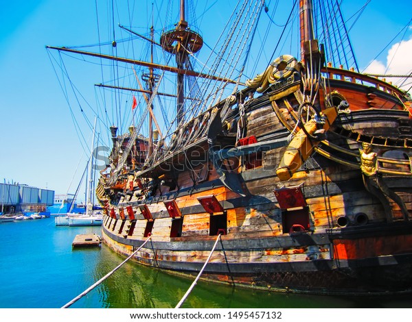 Neptune Ship Replica 17thcentury Spanish Galleon Stock Photo 1495457132 ...