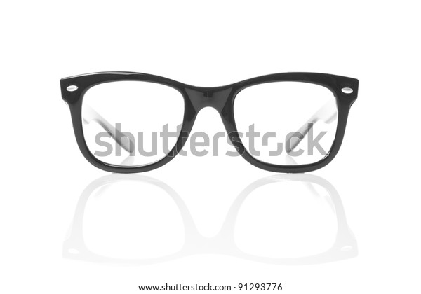 Nerd Glasses On Isolated White Background Stock Photo (Edit Now) 91293776
