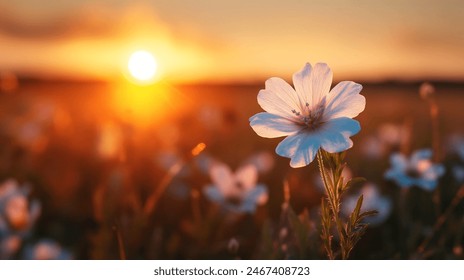 nerium oleader flowers in the field at sunset  - Powered by Shutterstock