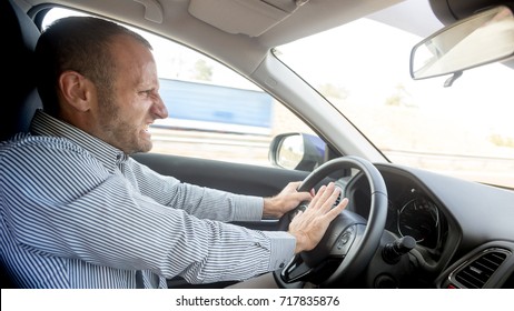 Nervous And Angry Driver, Transportation And Lifestyle Concepts