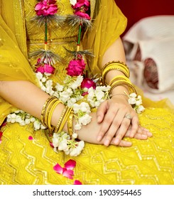 Nervous Bride Holding Her Hand.