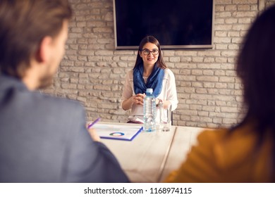 Nervous Girl On Job Interview