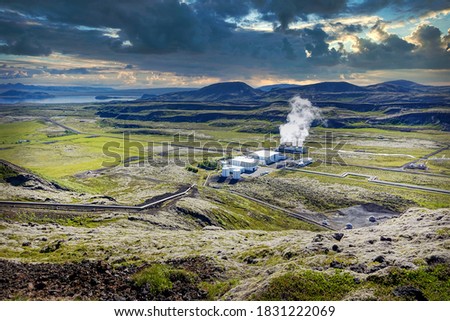  Nesjavellir Geothermal Power Station in south Iceland                          