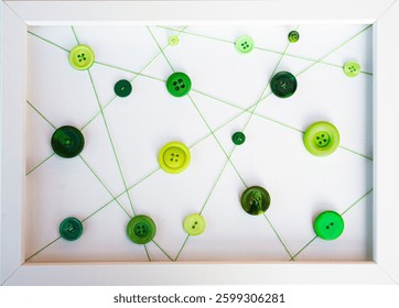 Net of green buttons and threads