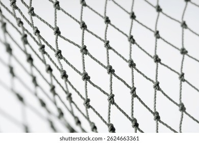 Net pattern close up. Rope net . Soccer, football, volleyball, tennis and tennis net pattern. Fisherman hunting net rope texture