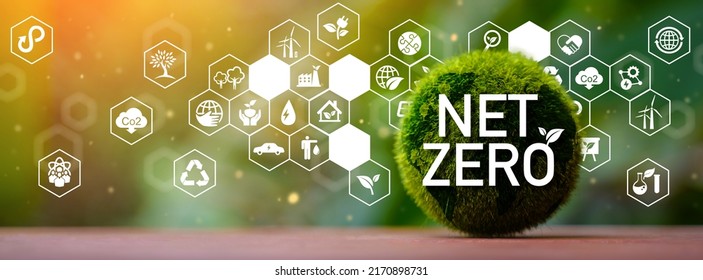 Net Zero and Carbon Neutral Concepts Net Zero Emissions Goals Weather neutral long-term strategy. - Shutterstock ID 2170898731