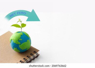 Net Zero Emission , Reduce Carbon For The World , Climate Change Problem Concept