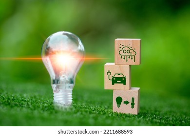 Net Zero Greenhouse Gas Emissions Reduction With Carbon Credit Concept. Reduce Carbon Dioxide E.g. Renewable Energy Production Improve The Efficiency Of Transportation Reduce Environmental Pollution.