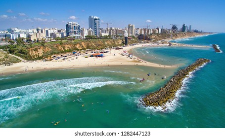 netanya beach from above - Shutterstock ID 1282447123