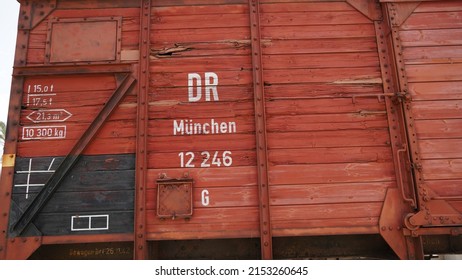 Netanya, Israel - 19 April 2019:Historic, Original Train Wagon Used To Transport Nazi Victims Into The Auschwitz-Birkenau II Concentration Camp In Poland. Holocaust Memorial