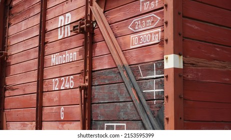 Netanya, Israel - 19 April 2019:Historic, Original Train Wagon Used To Transport Nazi Victims Into The Auschwitz-Birkenau II Concentration Camp In Poland. Holocaust Memorial