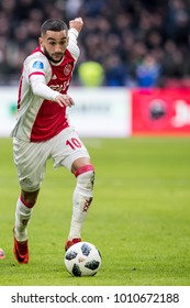 NETHERLANDS, Amsterdam - January 21th 2018: Ajax Player Hakim Ziyech During The Ajax - Feyenoord Match 