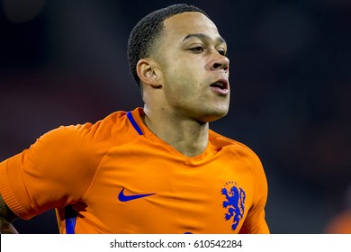 NETHERLANDS, AMSTERDAM - March 29th 2017: Friendly Match Between The Netherlands And Italy , Memphis Depay