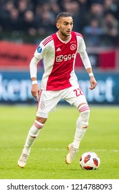 NETHERLANDS, AMSTERDAM - Octobber 28th 2018  Ajax Player Hakim Ziyech During The Match Ajax - Feyenoord