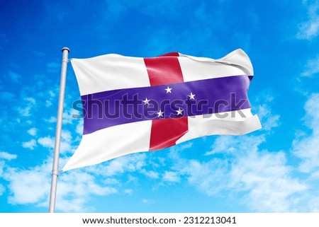 Netherlands Antilles flag waving in the wind
