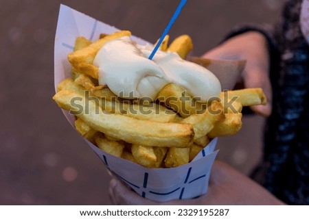 Similar – Image, Stock Photo fries Food Sausage