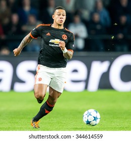 NETHERLANDS, EINDHOVEN - September 14th 2015: At The Philips Stadium During The Champions League Match PSV Against Manchester United ,  Memphis Depay