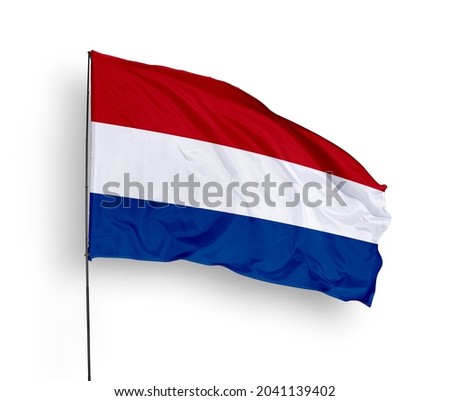 Netherlands flag isolated on white background with clipping path.