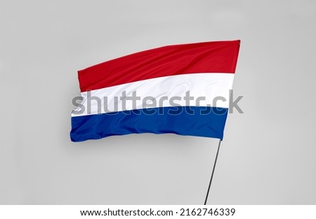 The Netherlands flag is isolated on a white background with a clipping path. flag symbols of Netherlands. flag frame with empty space for your text.