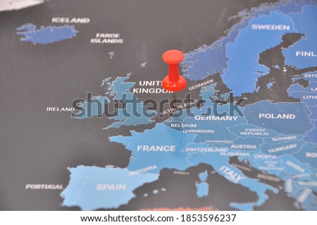 Netherlands map on map of europe