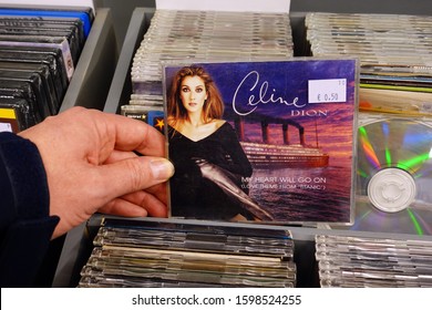THE NETHERLANDS - NOVEMBER 6, 2019: CD single: Celine Dion - My Heart Will Go On. CD record of theme song of film Titanic by the Canadian singer Celine Dion in a second hand store.