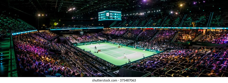 NETHERLANDS, ROTTERDAM - Febuary 10th 2016: At The Sportpaleis AHOY During The ATP 500 World Tour ABN AMRO Indoor Tennis Tournament Overview Stadium