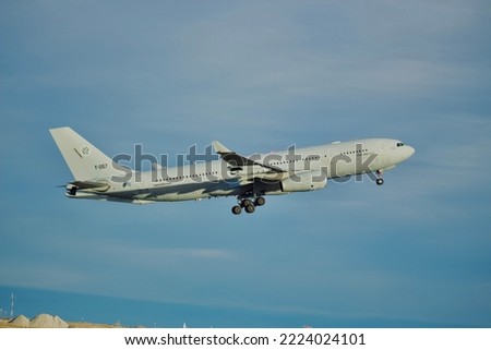 Netherlands Royal Airforce MRTT A330 taking off from Calgary International Airport.