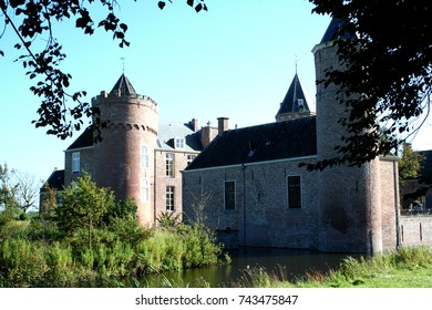 Netherlands, Zeeland,Westhove,august 2017:  View on the exterior of castle Westhove in Zeeland
