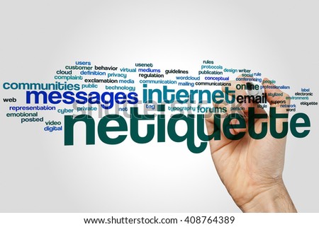 Netiquette concept word cloud background