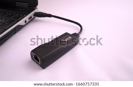 Network Adapter Ethernet RJ45 LAN For PC (10/100/1000) Mbps To USB 3.0 on white background