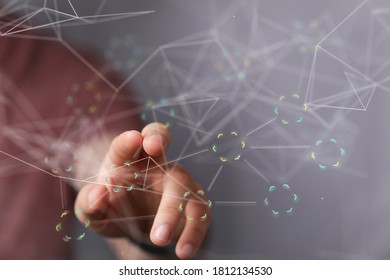 network binary code interface digital touch