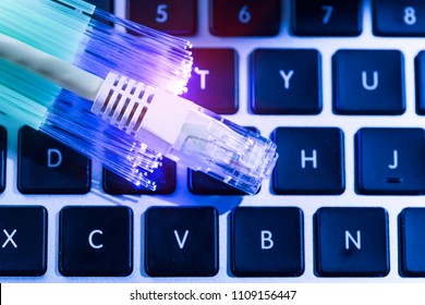 Network Cable Closeup Fiber Optical Background Stock Photo 1109156447 ...