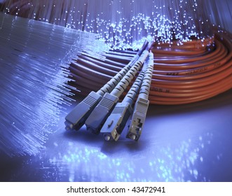 network cable closeup with fiber optical background,see more in my portfolio