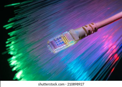 network cable with high tech technology color background