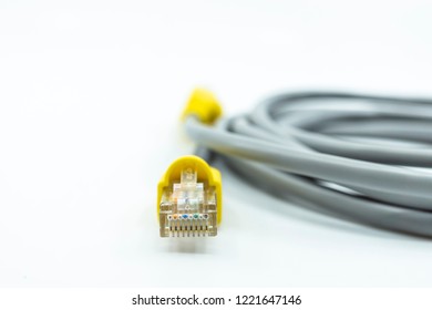 Network cable on white background.