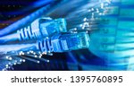 network cables with fiber optical background