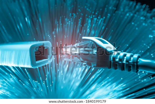 network cables with\
fiber optical\
background