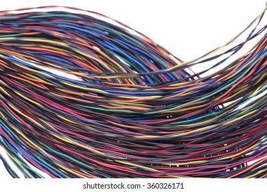 Network cables and wires, concept of data transmission