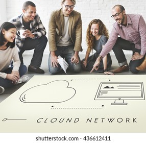 Network Cloud Backup Storage Download Concept 